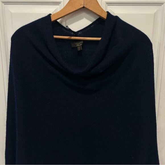 Charter Club Women’s 100% Cashmere Luxury Pullover Poncho -Blue- one size - Picture 2 of 5